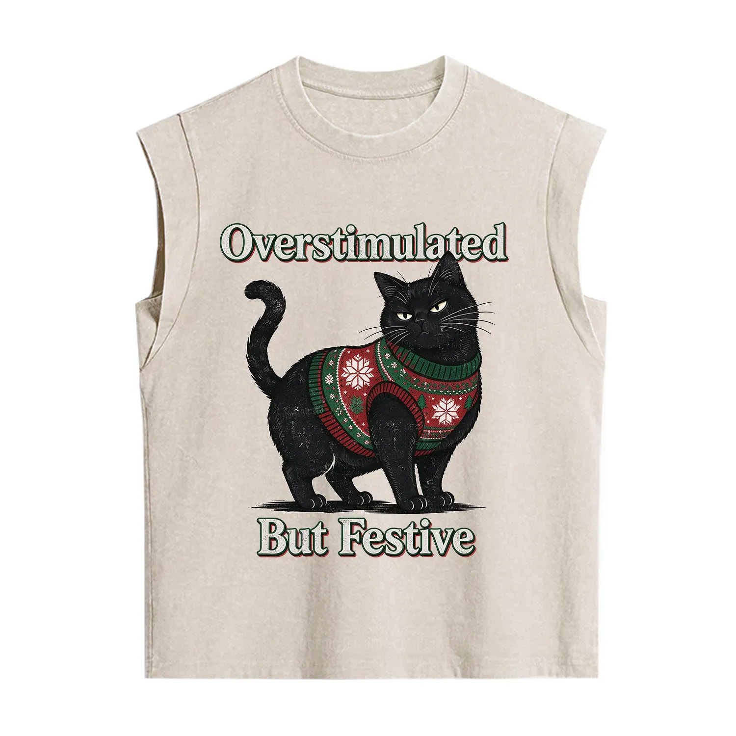 Purplehecate Overstimulated But Festive Christmas Vintage Washed Tank