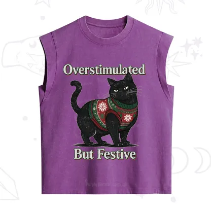 Purplehecate Overstimulated But Festive Christmas Vintage Washed Tank