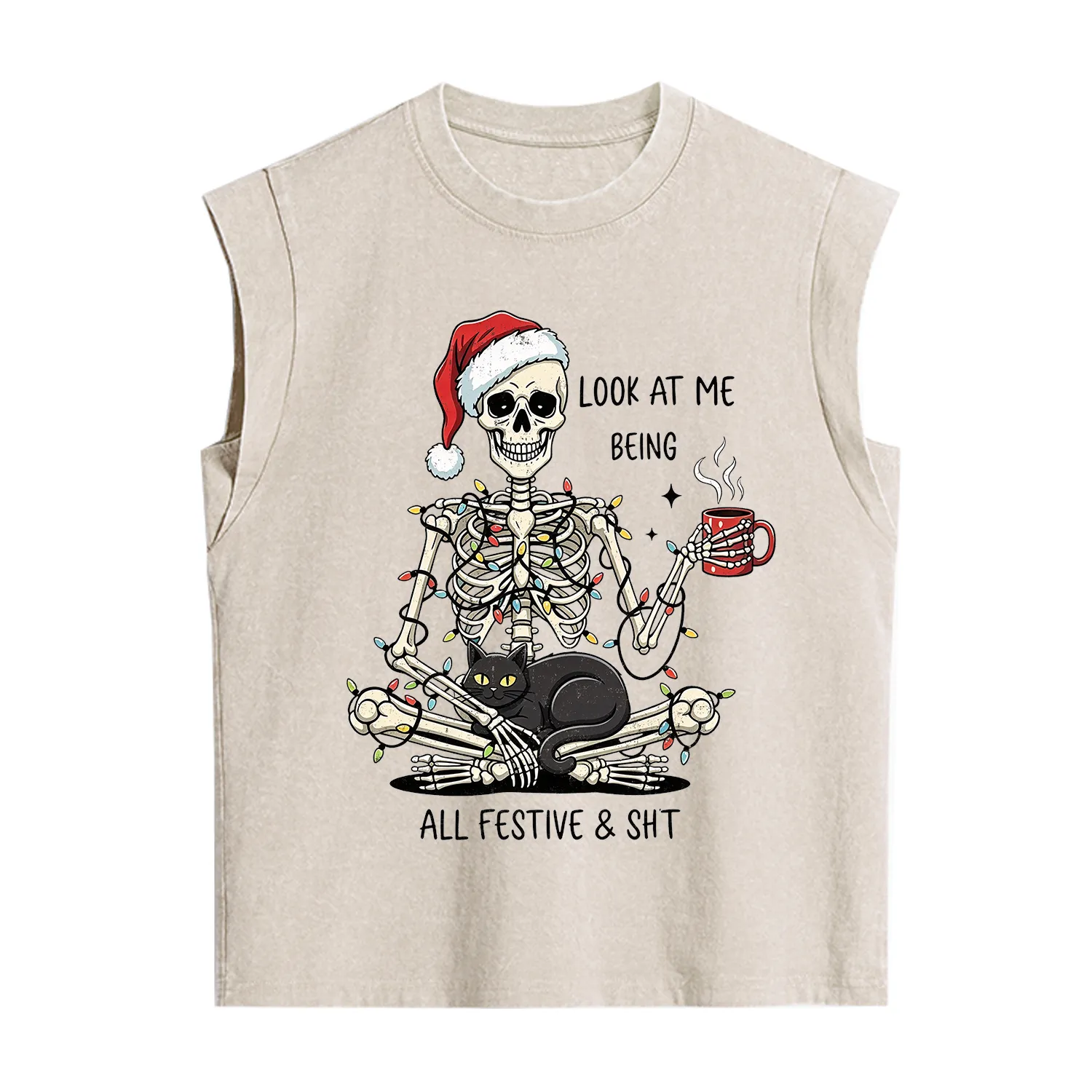 Purplehecate Look At Me Being All Festive Christmas Vintage Washed Tank