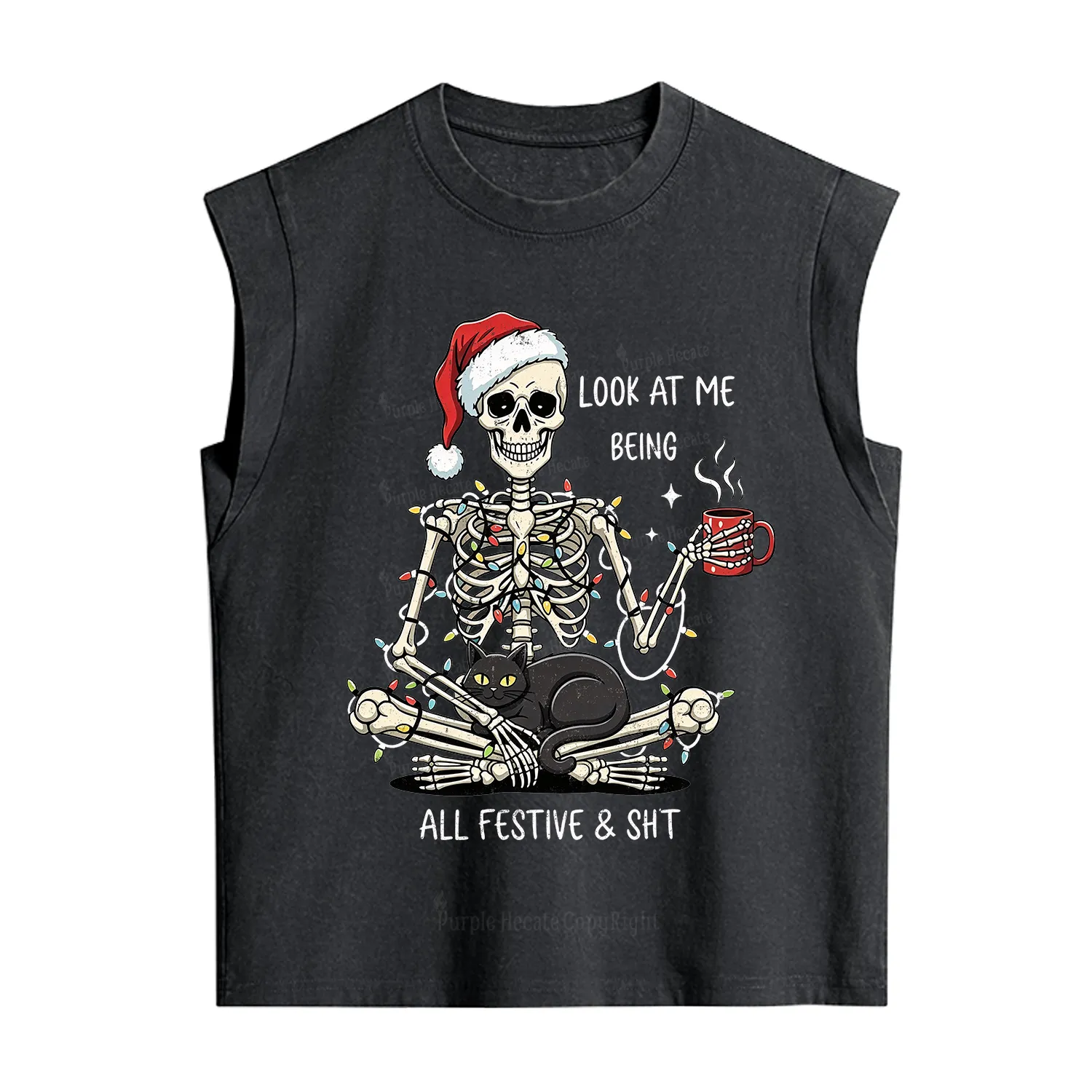Purplehecate Look At Me Being All Festive Christmas Vintage Washed Tank
