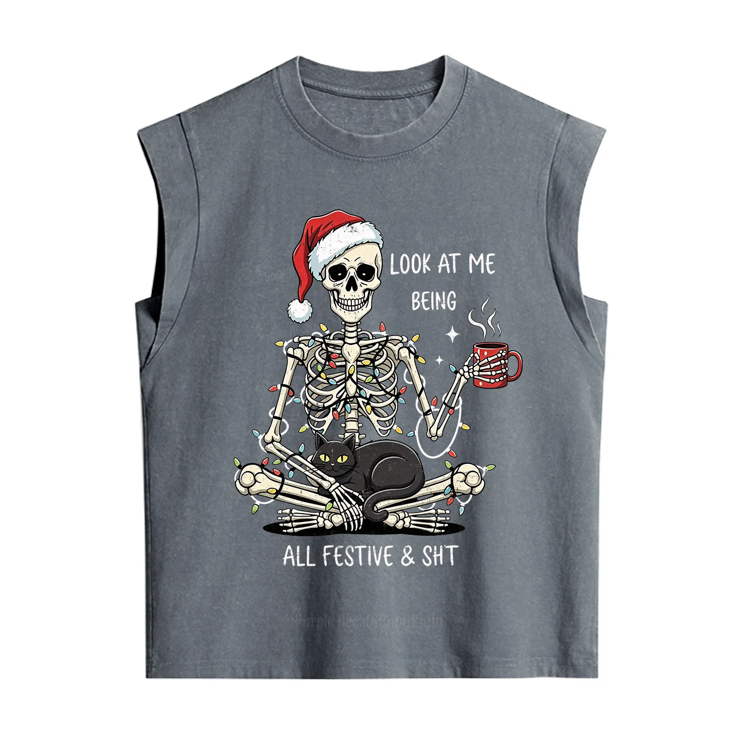 Purplehecate Look At Me Being All Festive Christmas Vintage Washed Tank