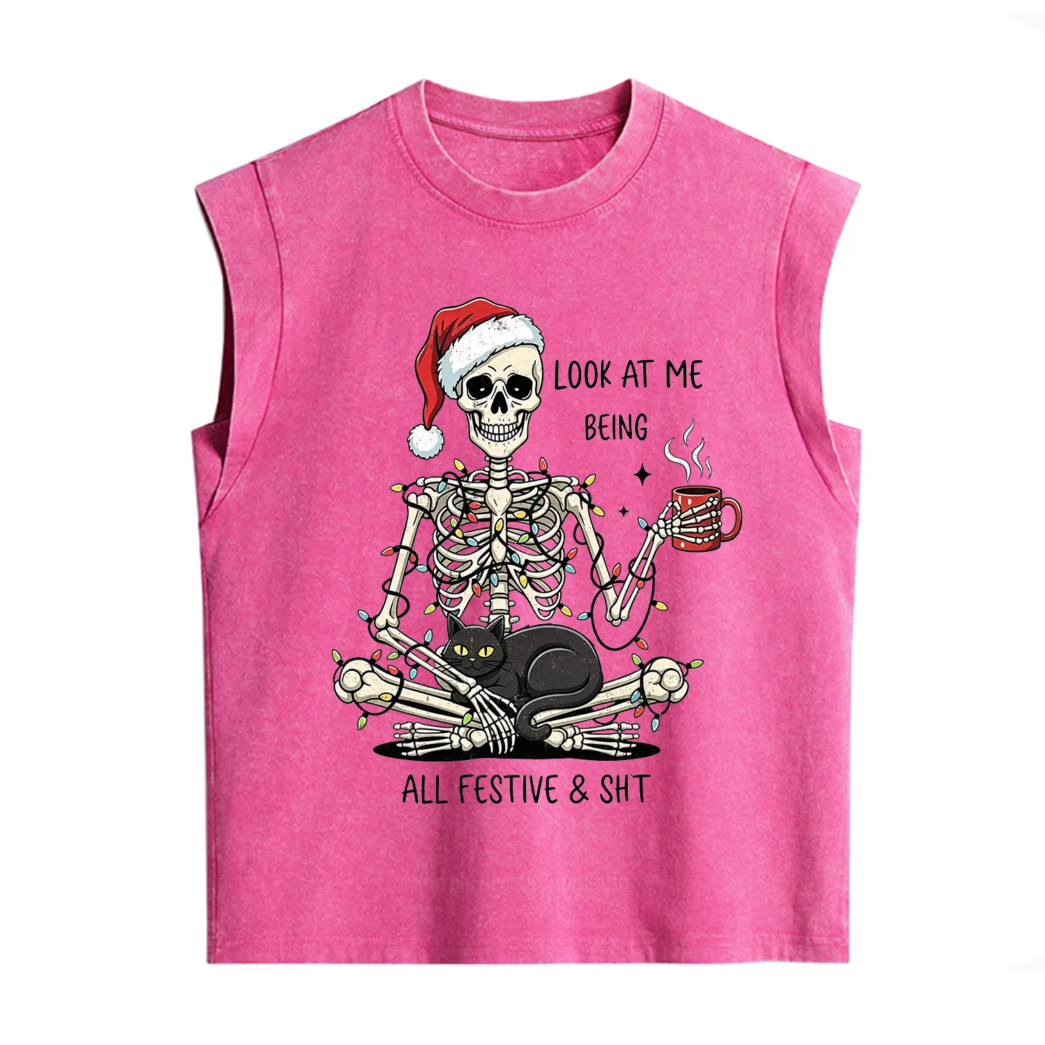 Purplehecate Look At Me Being All Festive Christmas Vintage Washed Tank