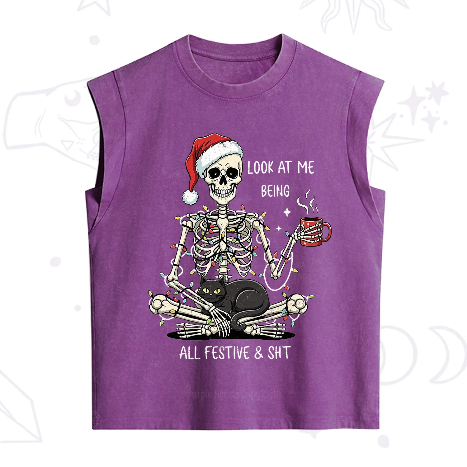 Purplehecate Look At Me Being All Festive Christmas Vintage Washed Tank