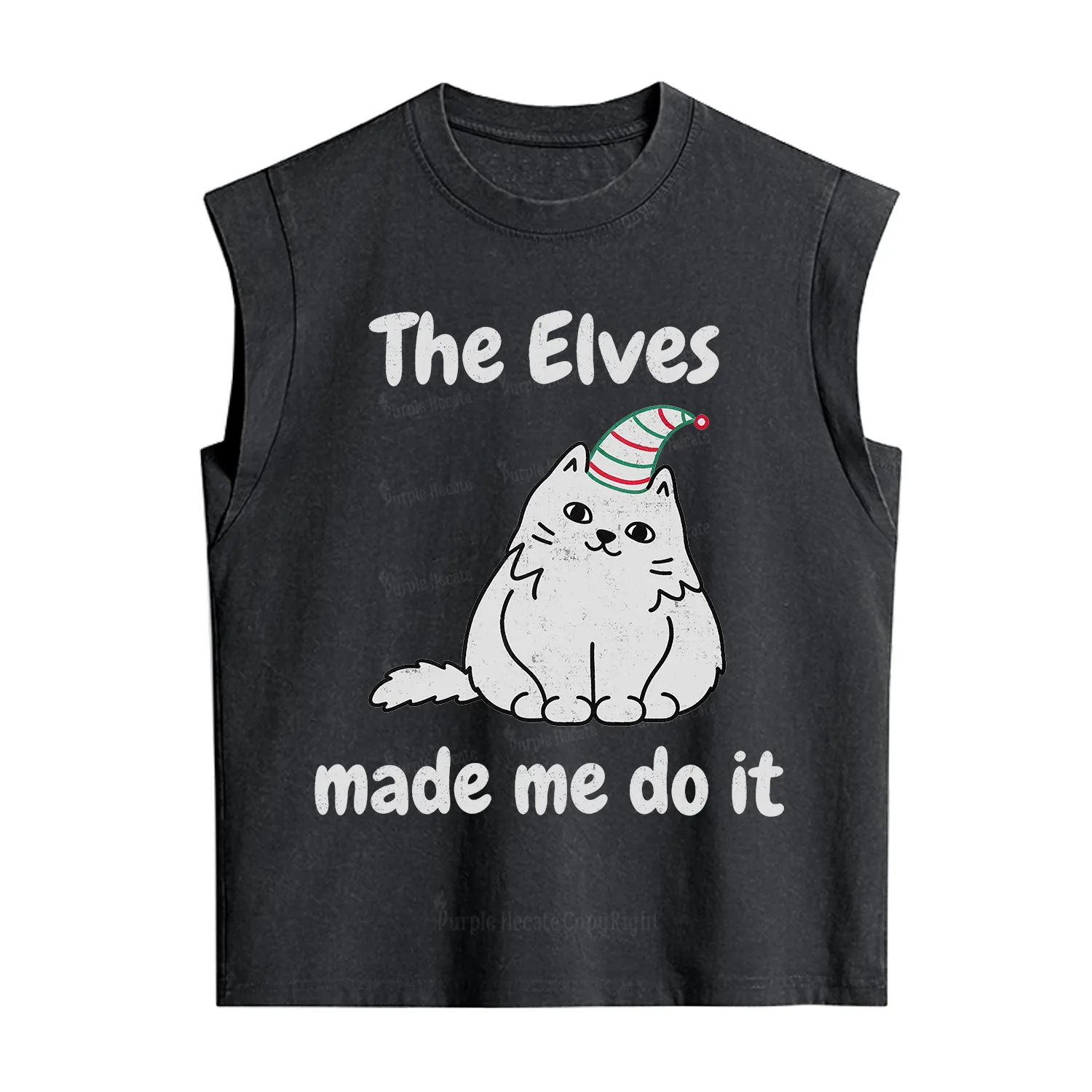 Purplehecate The Elves Made Me Do It Christmas Vintage Washed Tank