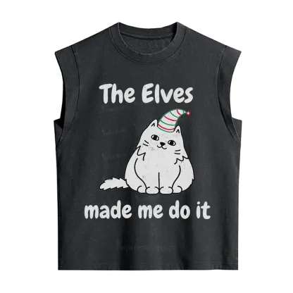 Purplehecate The Elves Made Me Do It Christmas Vintage Washed Tank