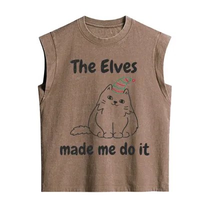 Purplehecate The Elves Made Me Do It Christmas Vintage Washed Tank