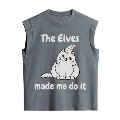Purplehecate The Elves Made Me Do It Christmas Vintage Washed Tank