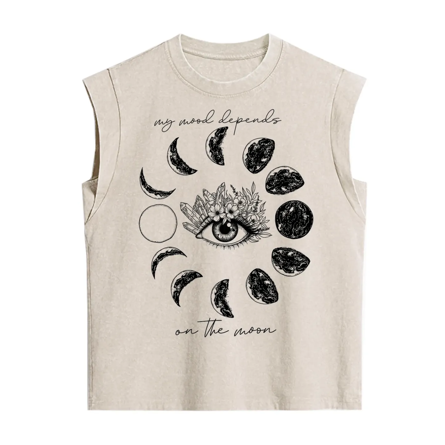 Purplehecate My Mood Depends On The Moon Vintage Washed Tank