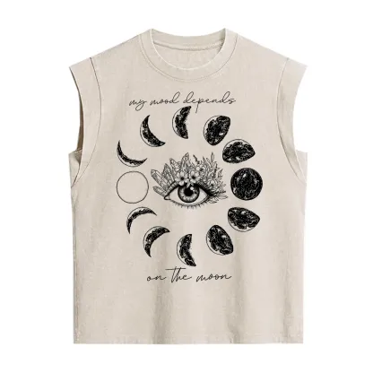 Purplehecate My Mood Depends On The Moon Vintage Washed Tank