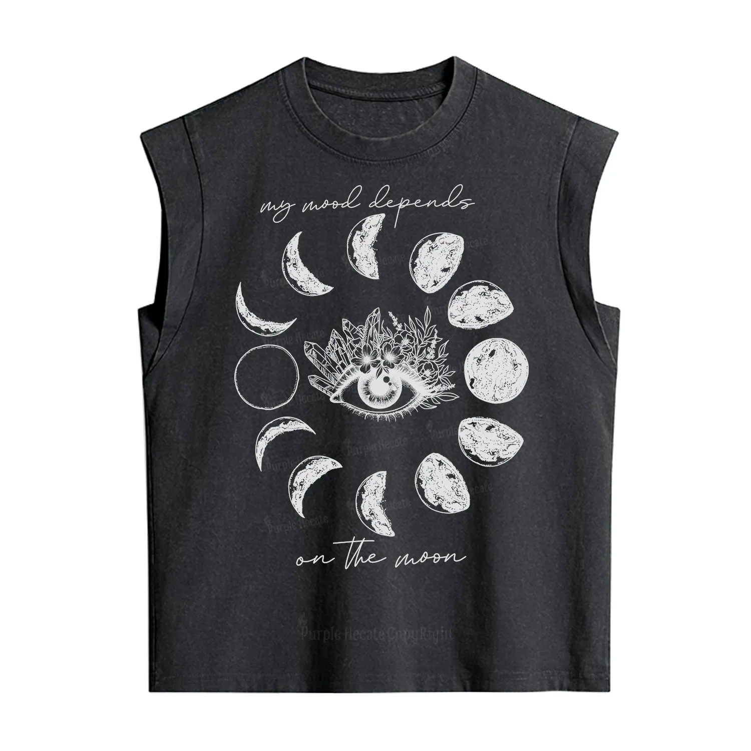 Purplehecate My Mood Depends On The Moon Vintage Washed Tank
