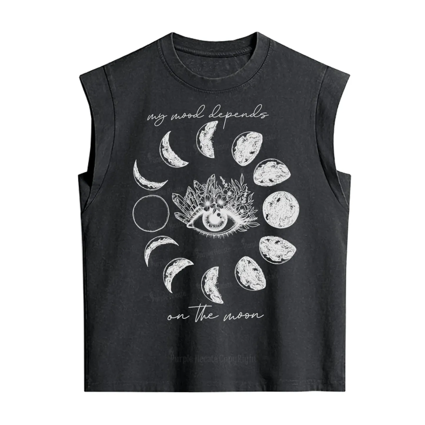 Purplehecate My Mood Depends On The Moon Vintage Washed Tank