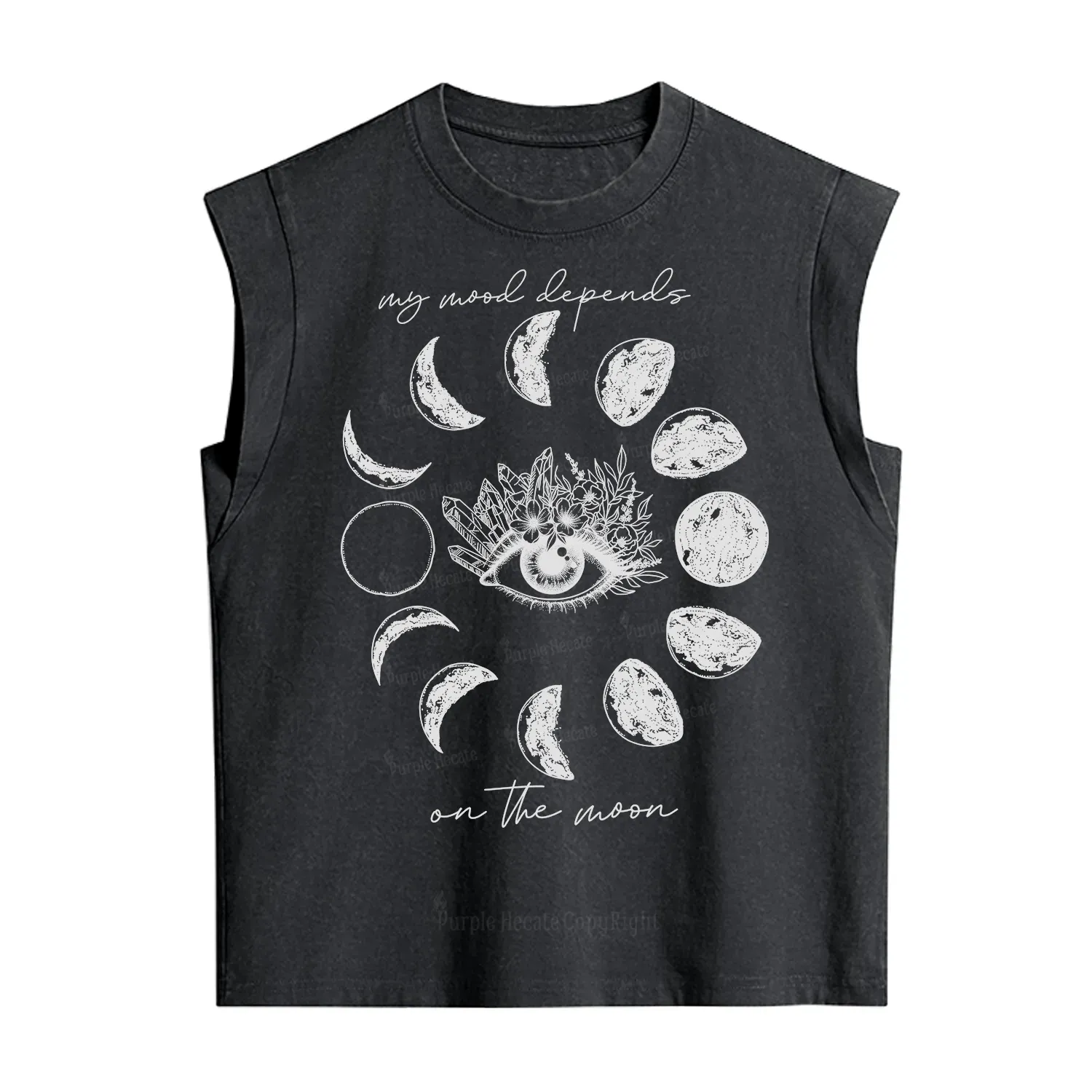 Purplehecate My Mood Depends On The Moon Vintage Washed Tank
