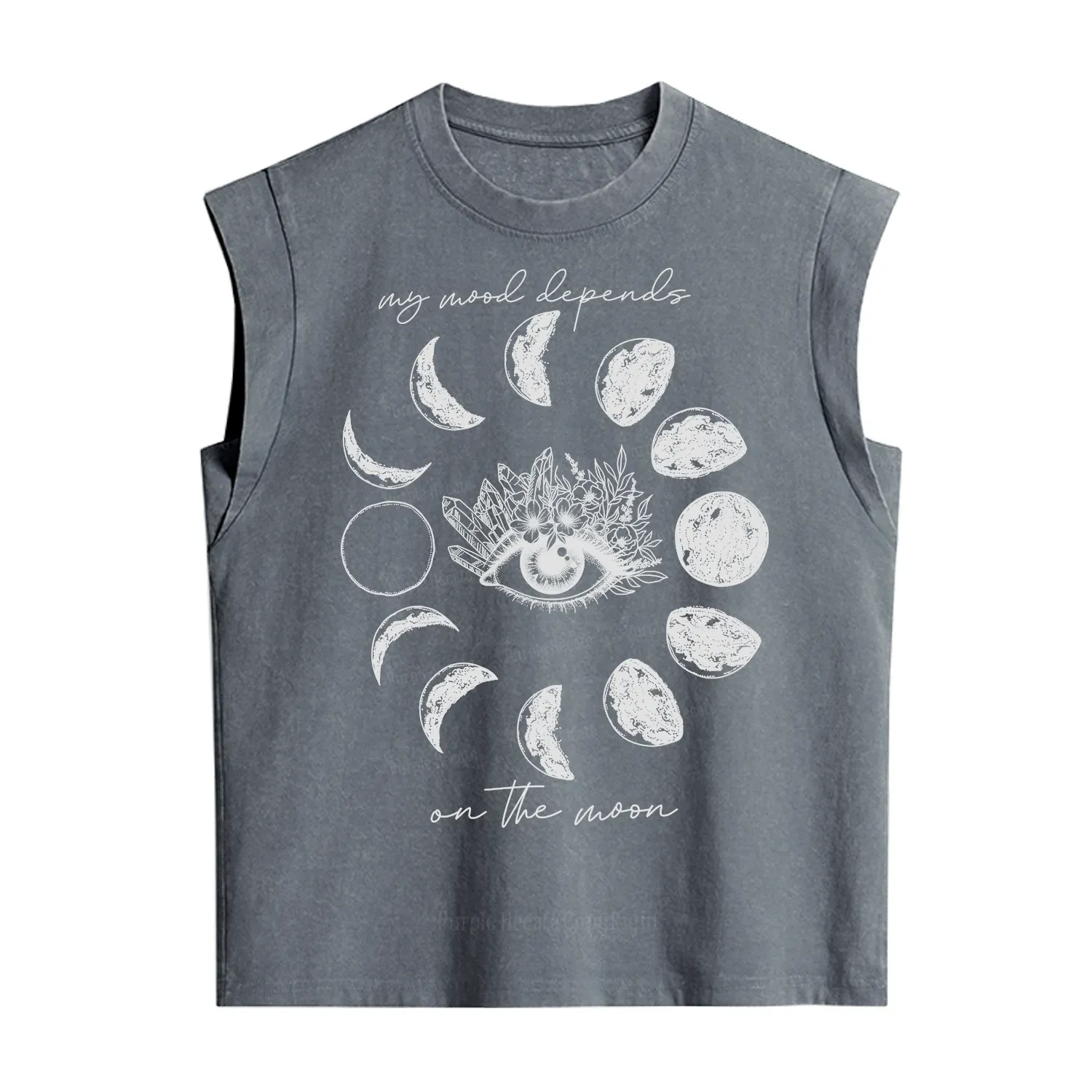 Purplehecate My Mood Depends On The Moon Vintage Washed Tank