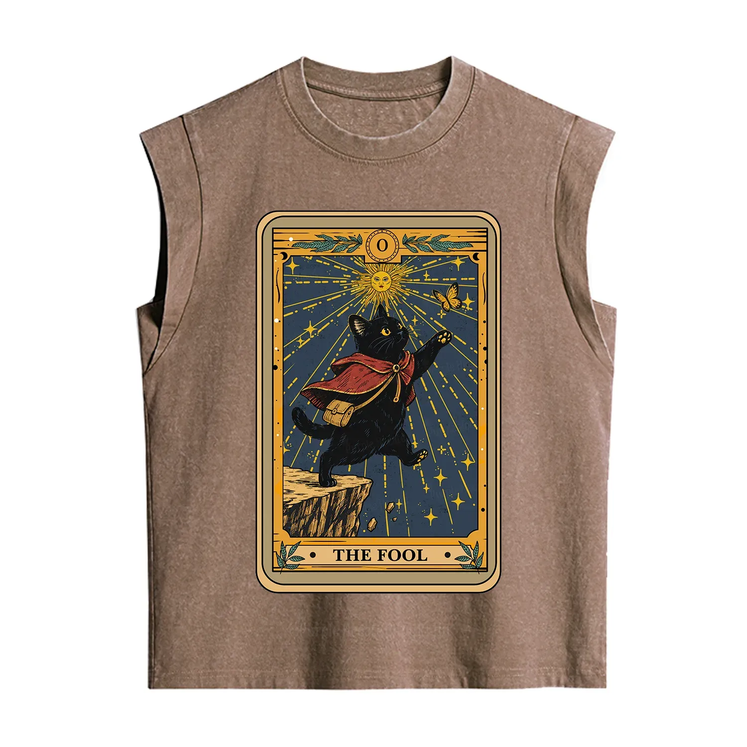 Purplehecate The Black Cat Fool Tarot Vintage Washed Tank