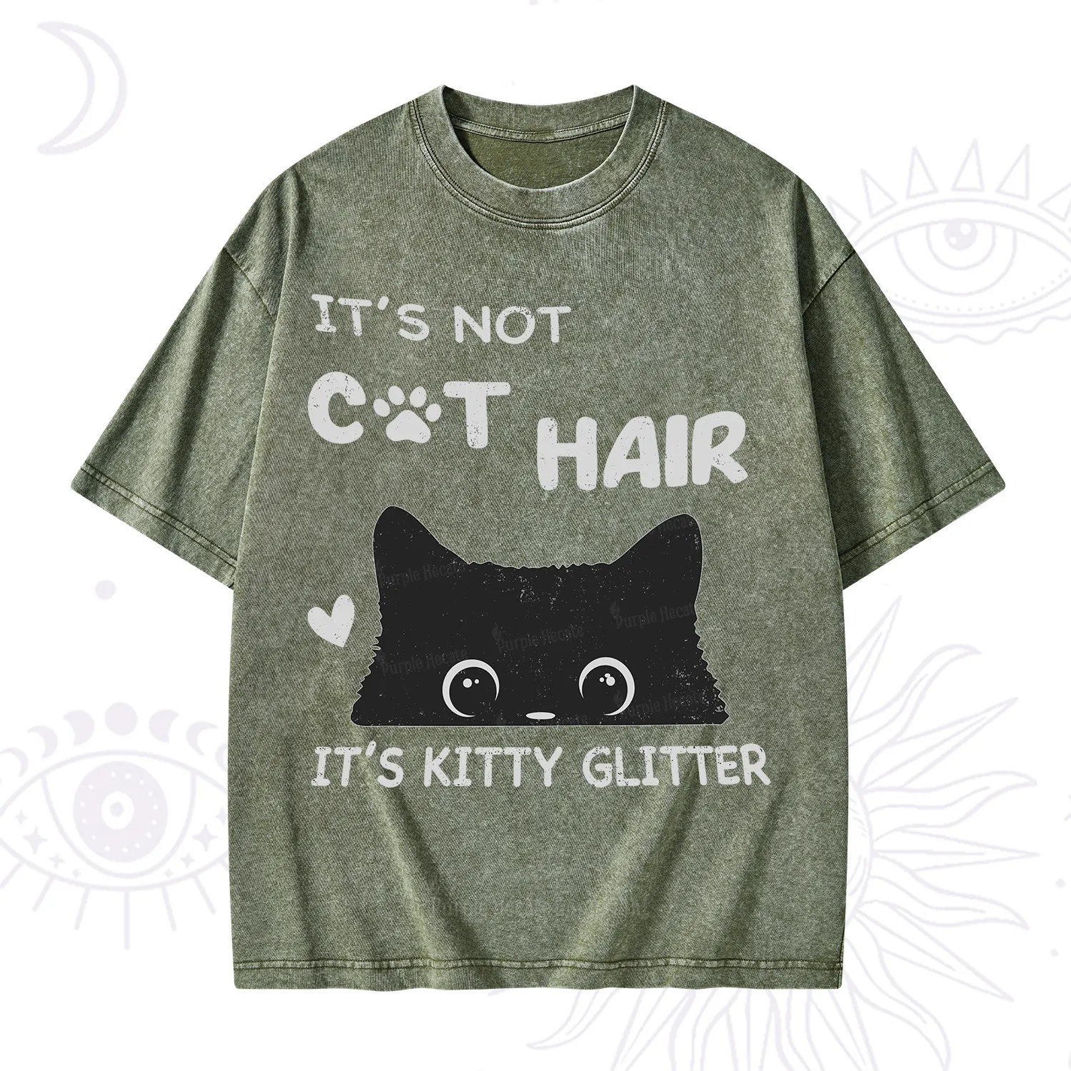 Purplehecate It's Not Cat Hair Washed T-Shirt