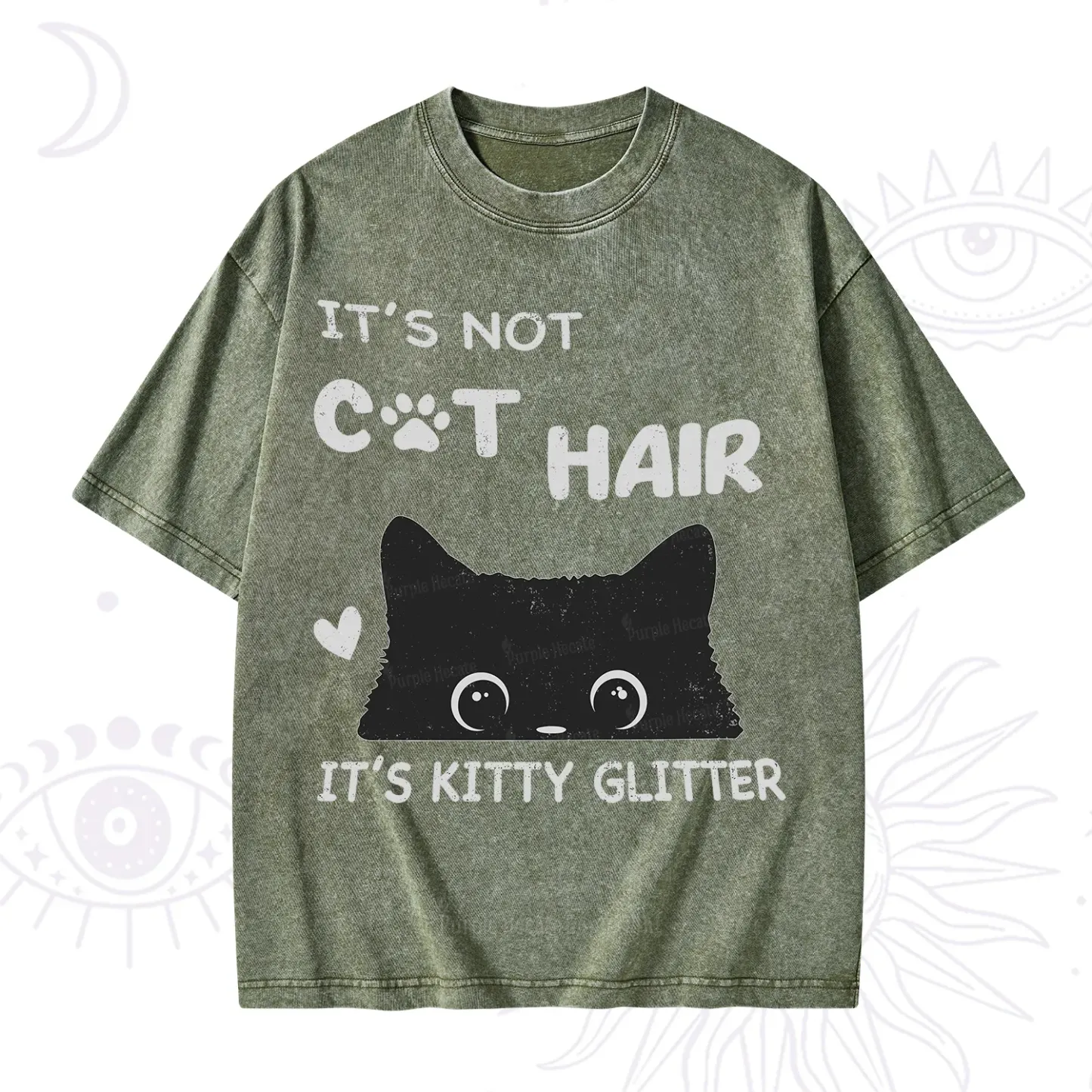 Purplehecate It's Not Cat Hair Washed T-Shirt