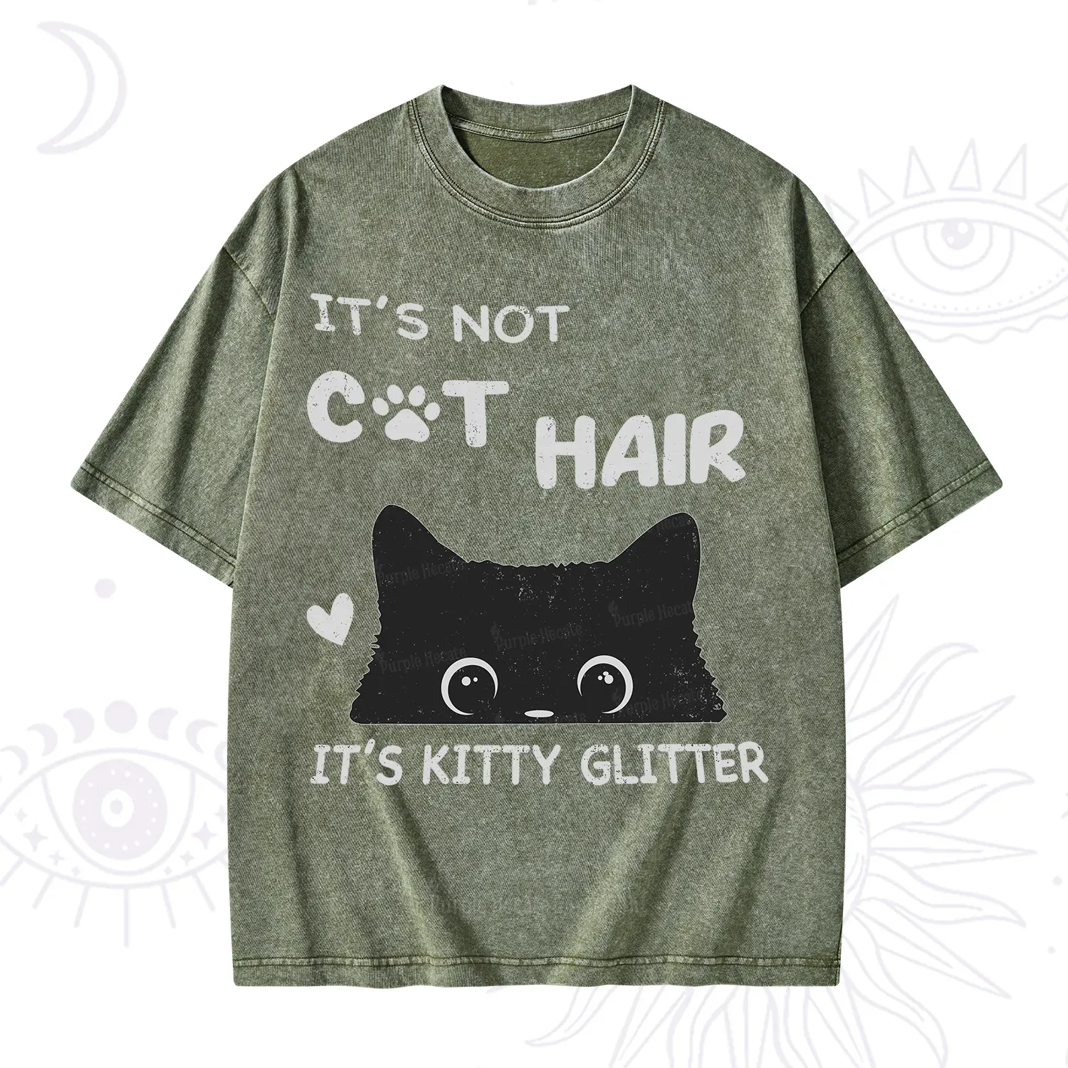 Purplehecate It's Not Cat Hair Washed T-Shirt
