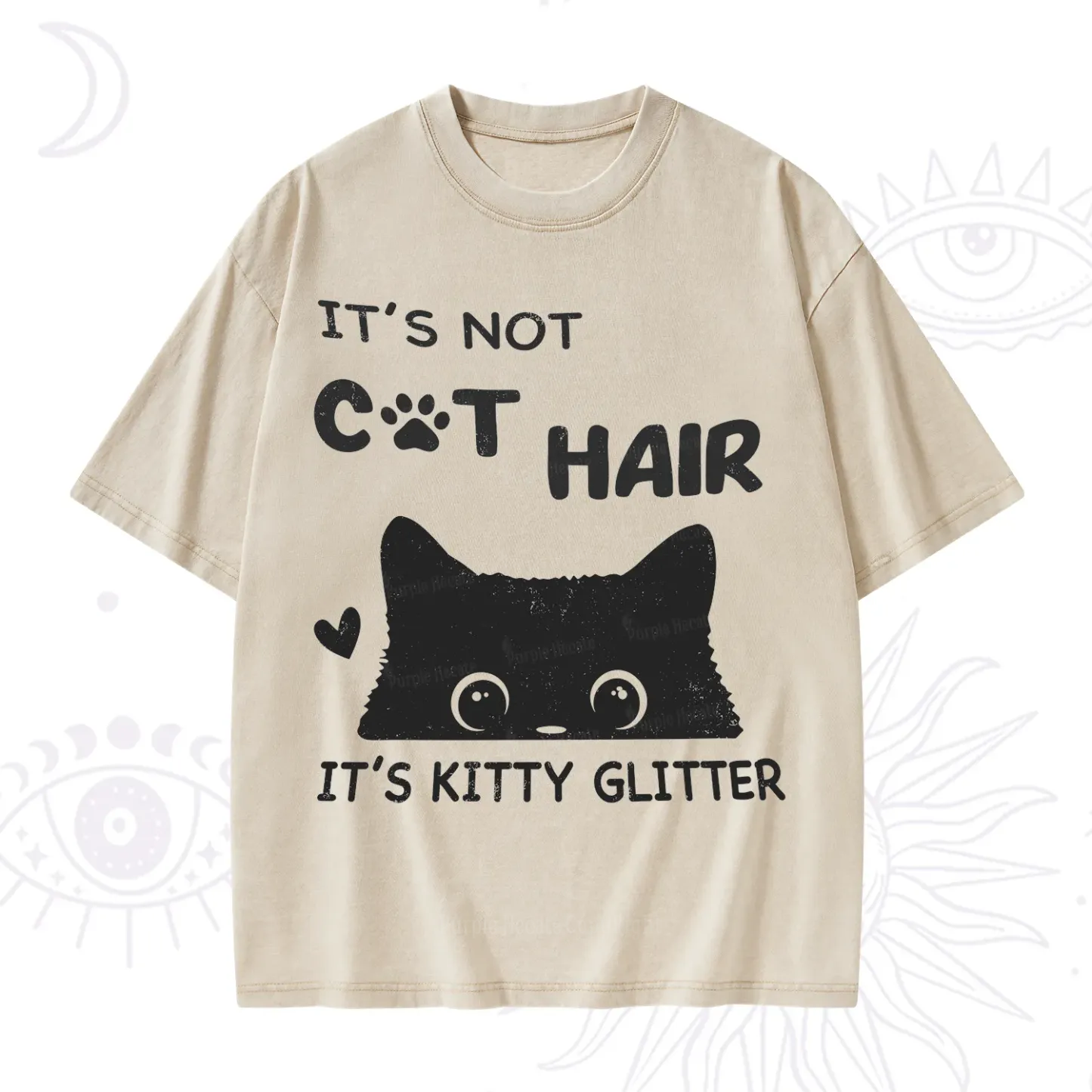 Purplehecate It's Not Cat Hair Washed T-Shirt
