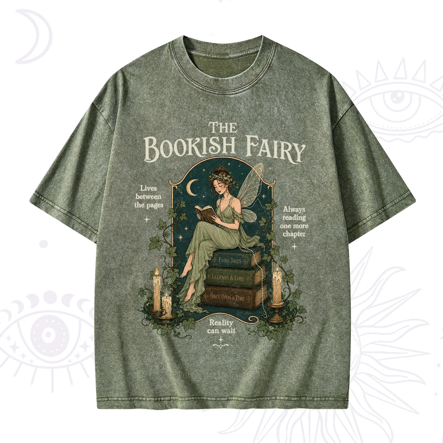 Purplehecate The Bookish Fairy Washed T-Shirt