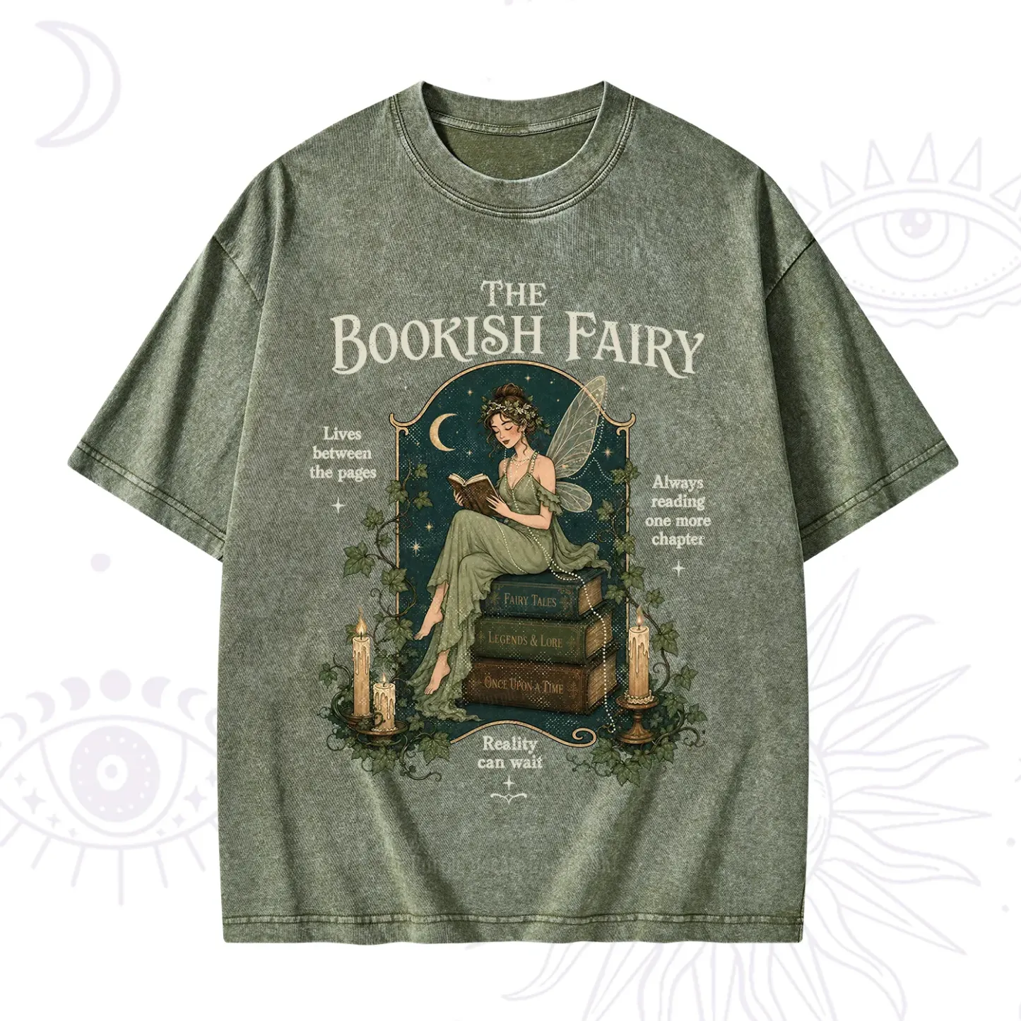 Purplehecate The Bookish Fairy Washed T-Shirt