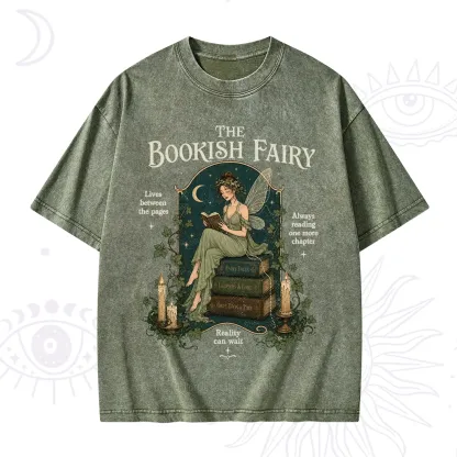 Purplehecate The Bookish Fairy Washed T-Shirt