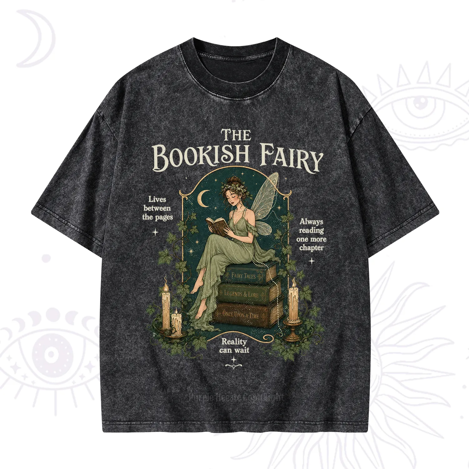 Purplehecate The Bookish Fairy Washed T-Shirt