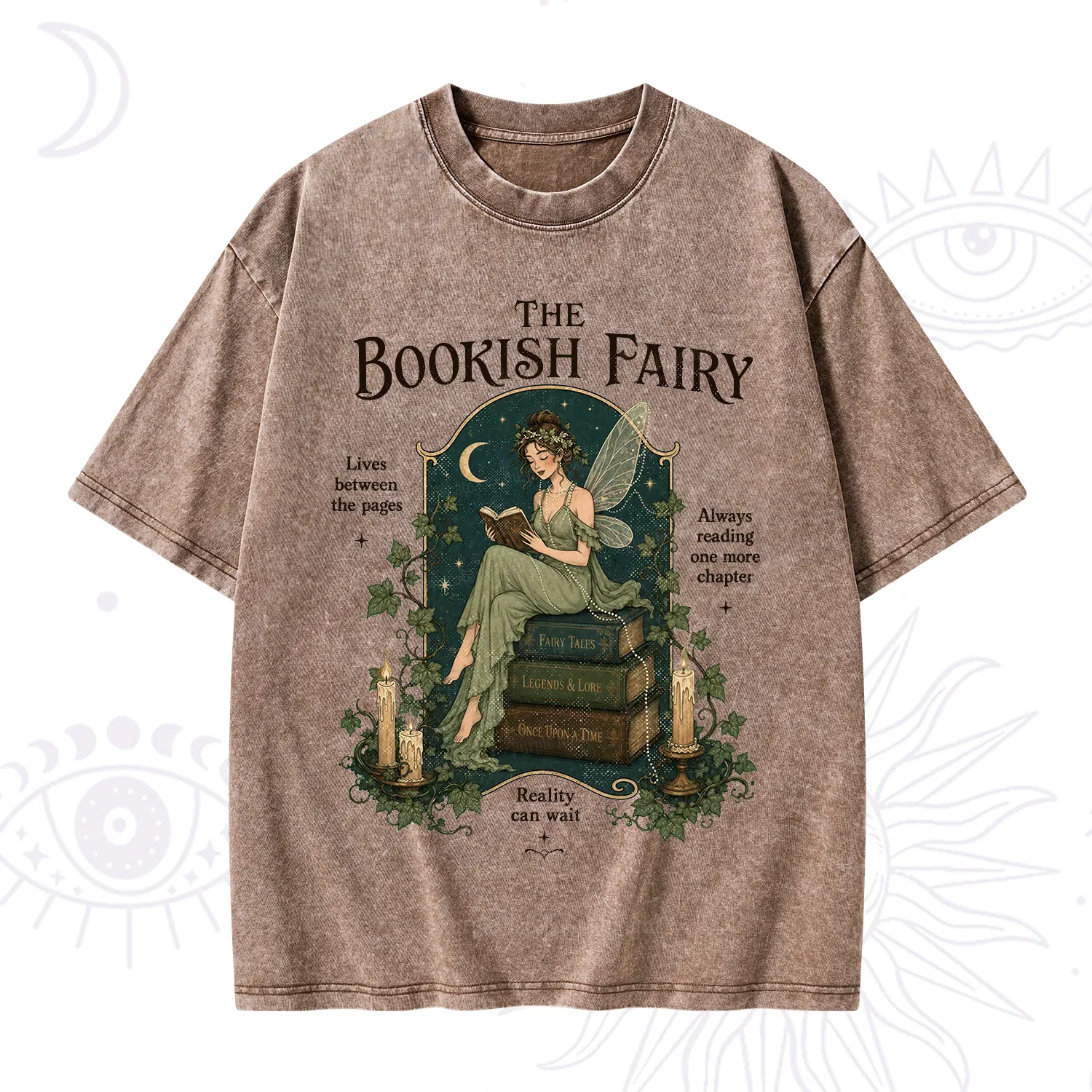 Purplehecate The Bookish Fairy Washed T-Shirt