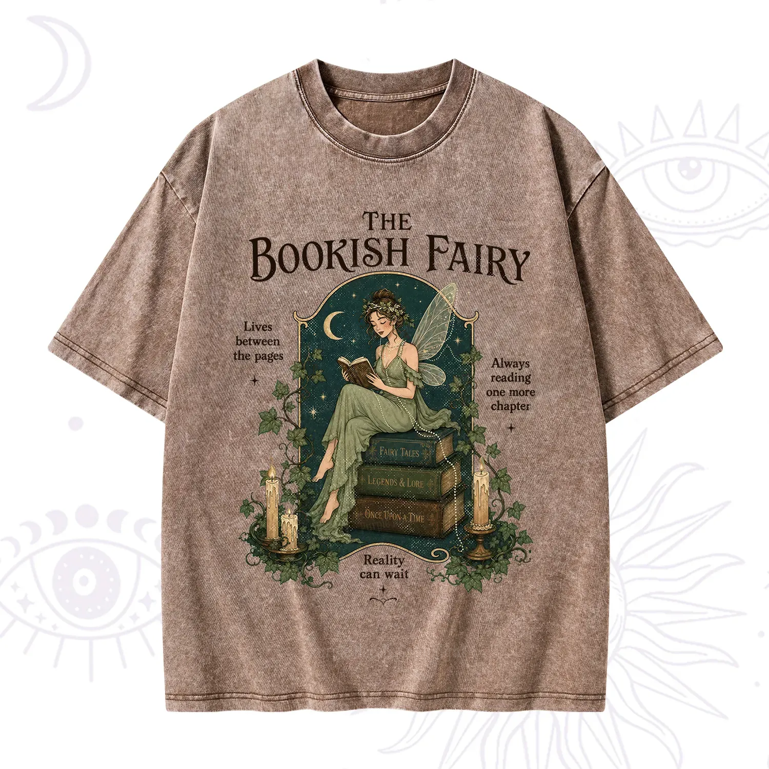 Purplehecate The Bookish Fairy Washed T-Shirt