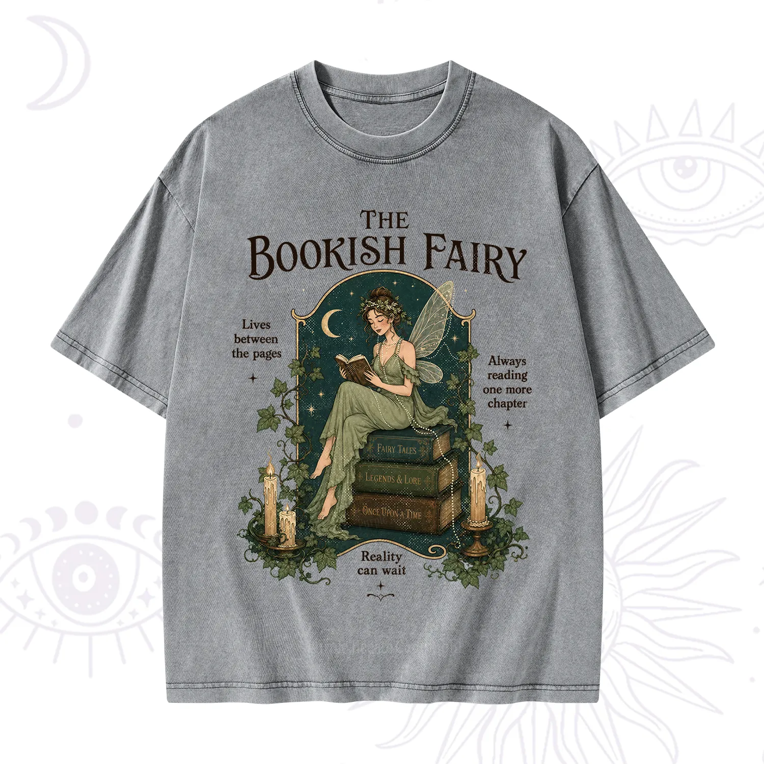 Purplehecate The Bookish Fairy Washed T-Shirt