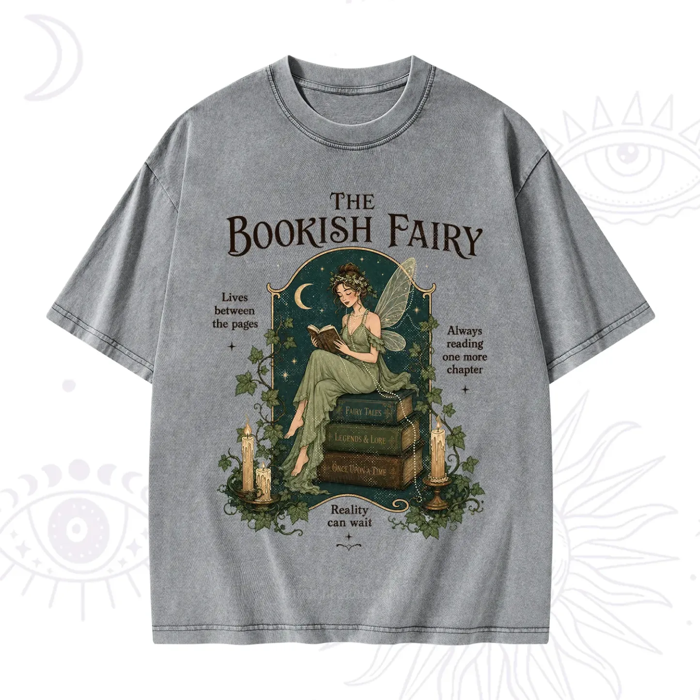 Purplehecate The Bookish Fairy Washed T-Shirt