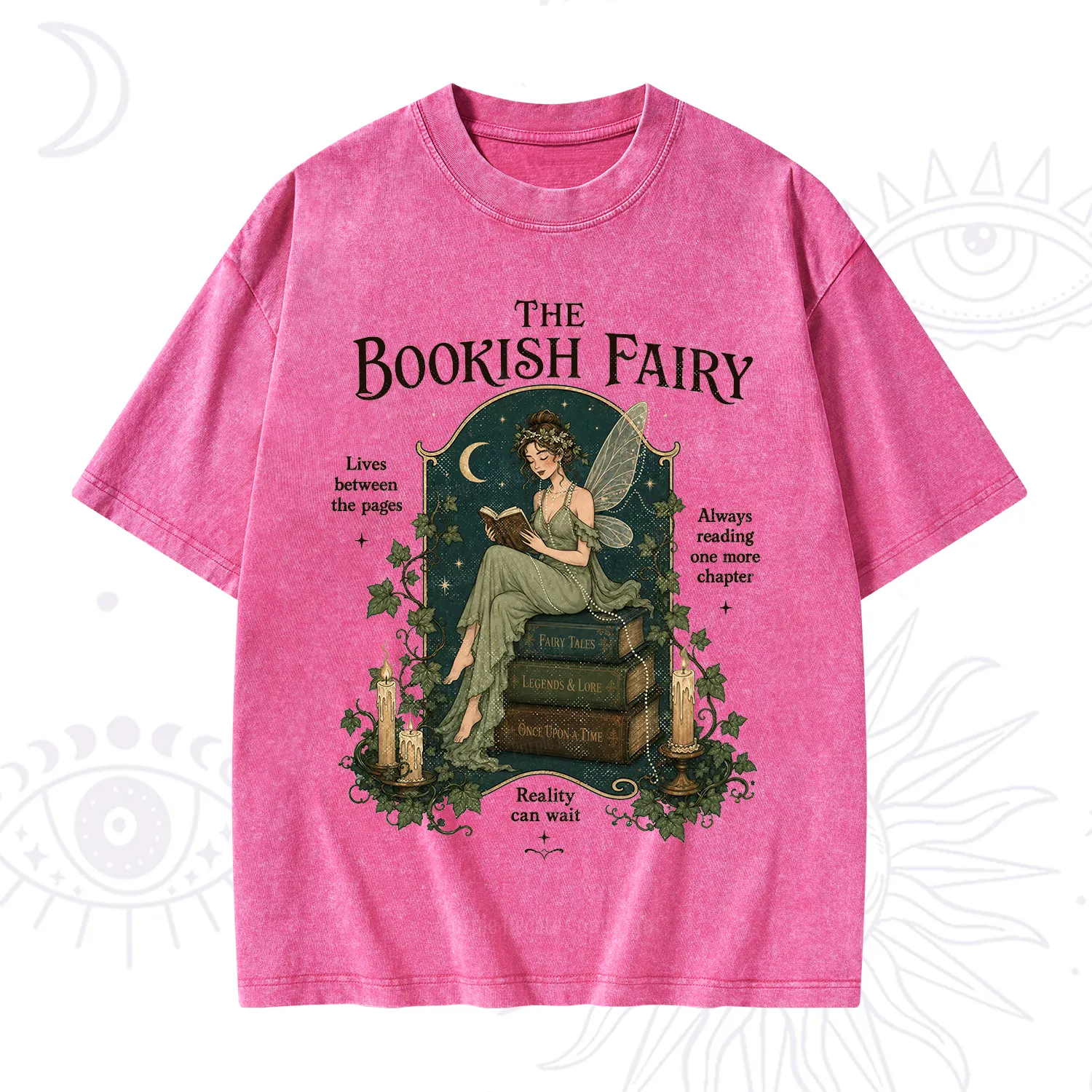 Purplehecate The Bookish Fairy Washed T-Shirt