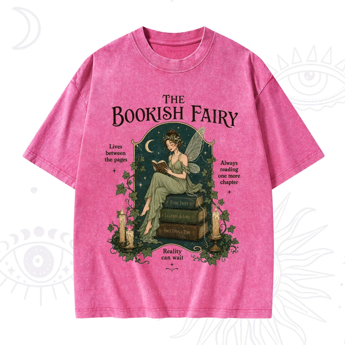 Purplehecate The Bookish Fairy Washed T-Shirt