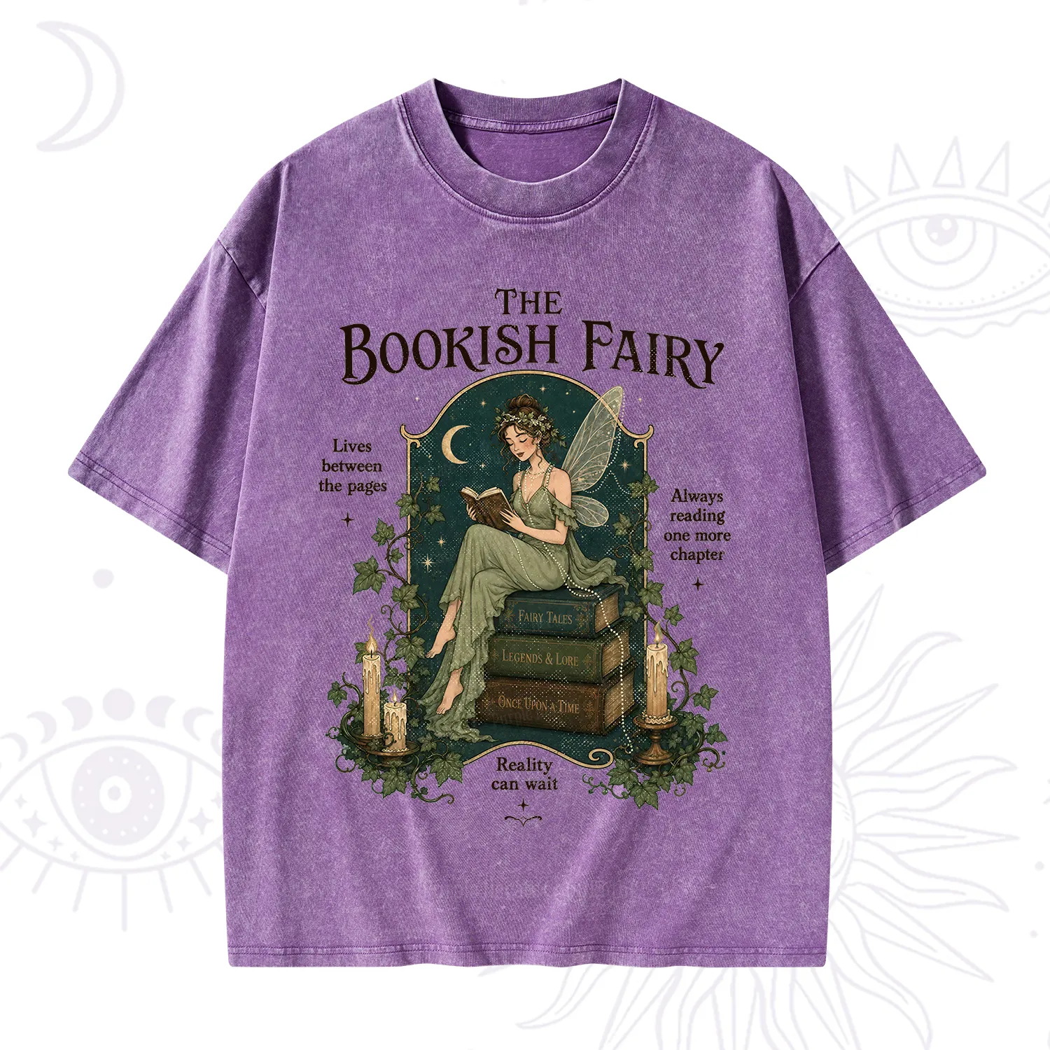 Purplehecate The Bookish Fairy Washed T-Shirt
