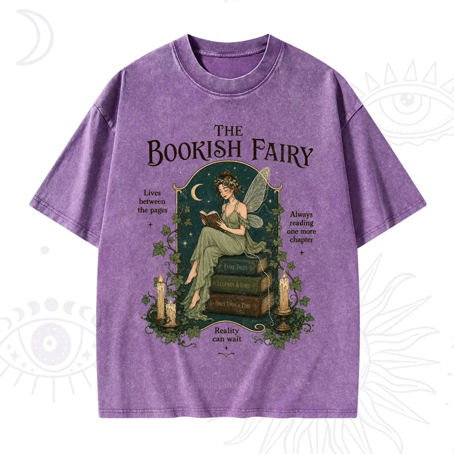Purplehecate The Bookish Fairy Washed T-Shirt