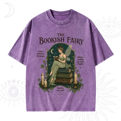 Purplehecate The Bookish Fairy Washed T-Shirt