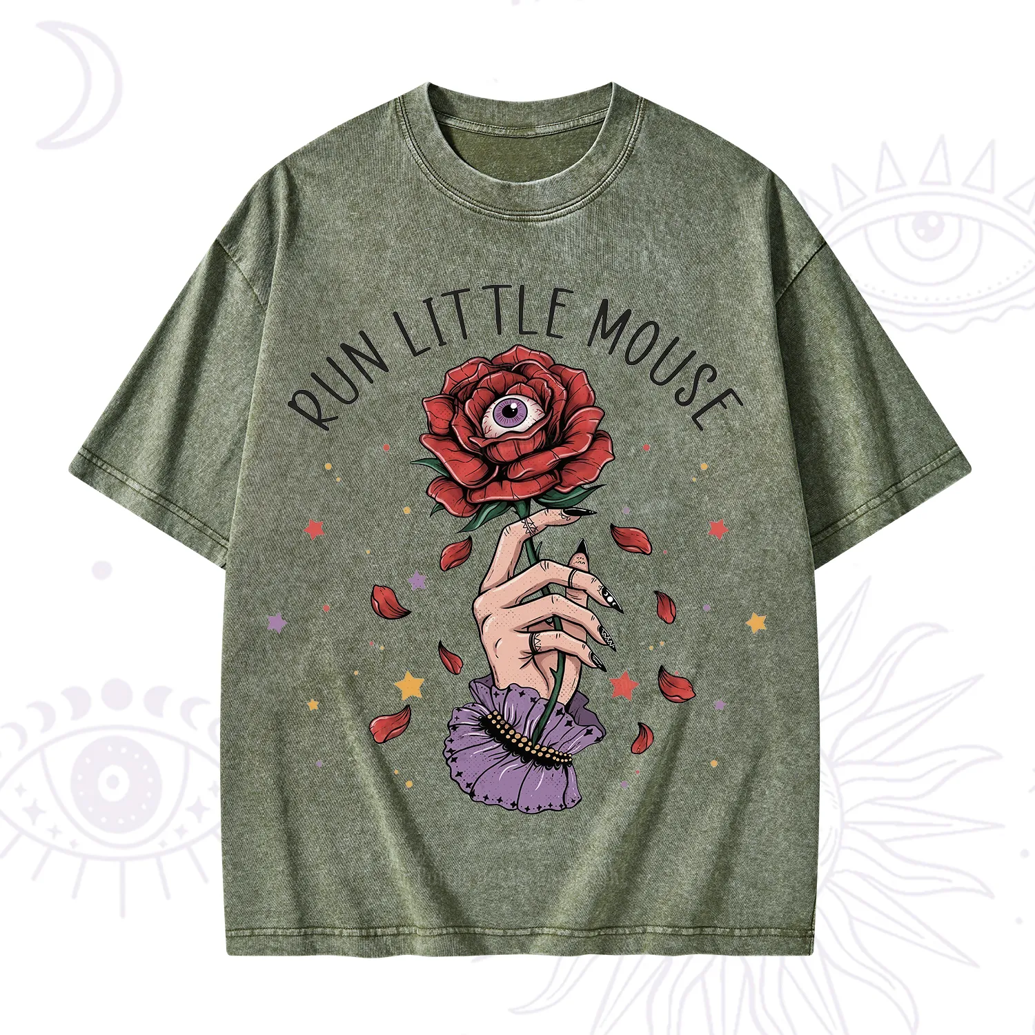 Purplehecate Run Little Mouse Washed T-Shirt