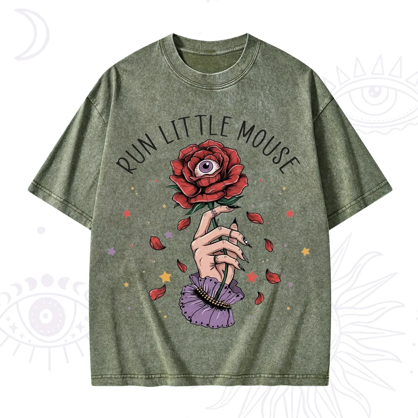 Purplehecate Run Little Mouse Washed T-Shirt