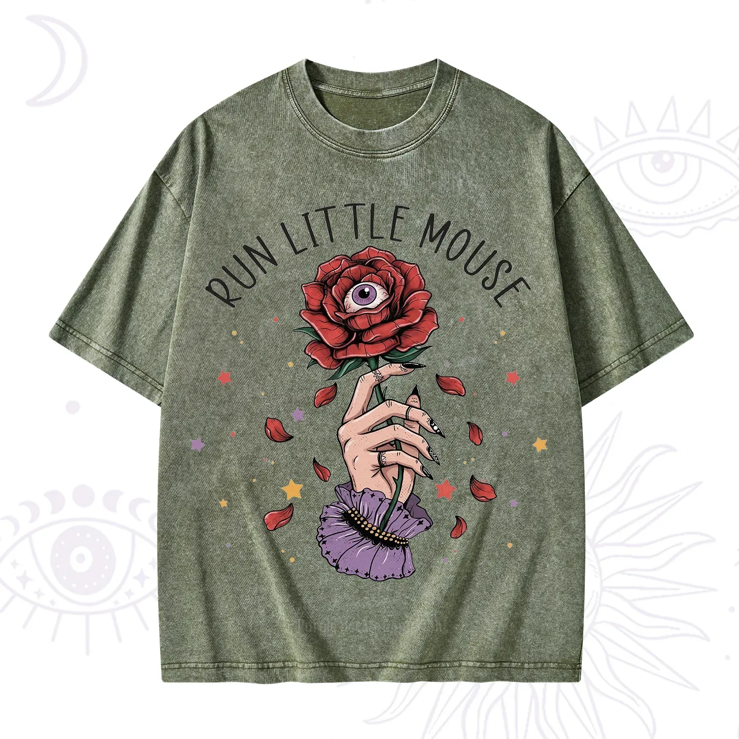 Purplehecate Run Little Mouse Washed T-Shirt