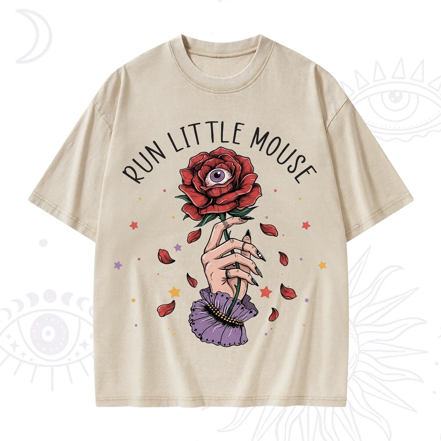 Purplehecate Run Little Mouse Washed T-Shirt