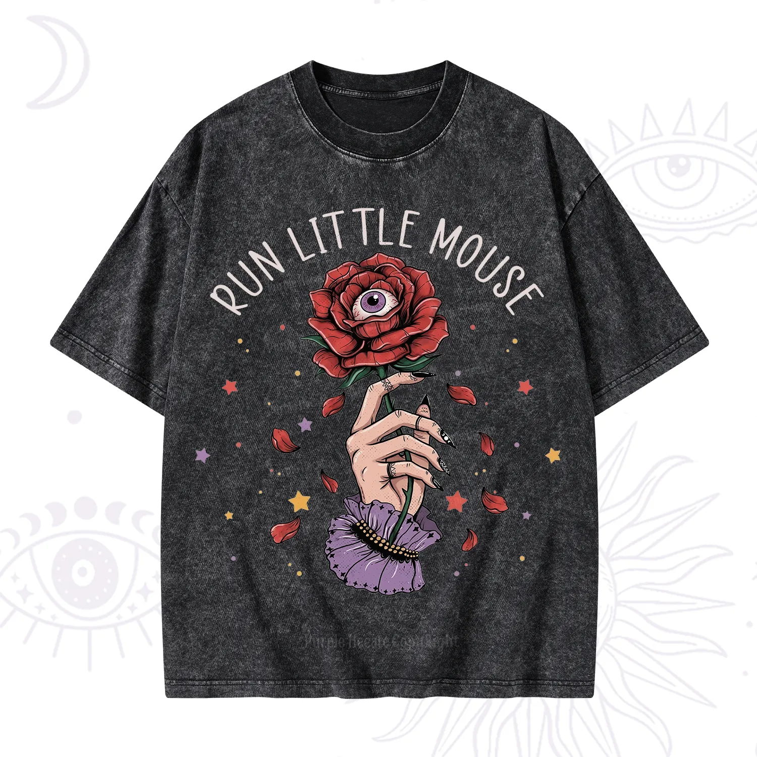 Purplehecate Run Little Mouse Washed T-Shirt