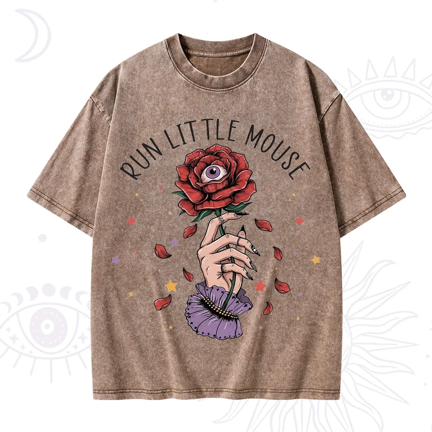 Purplehecate Run Little Mouse Washed T-Shirt