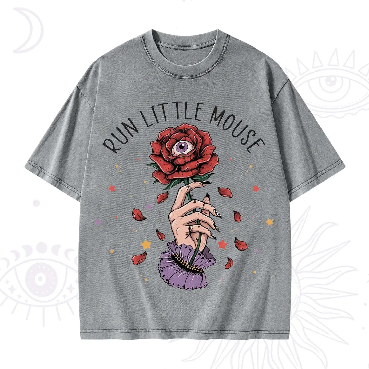Purplehecate Run Little Mouse Washed T-Shirt