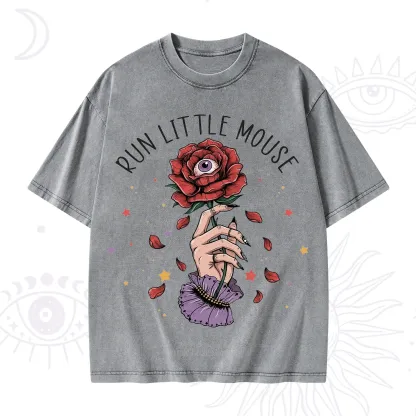 Purplehecate Run Little Mouse Washed T-Shirt