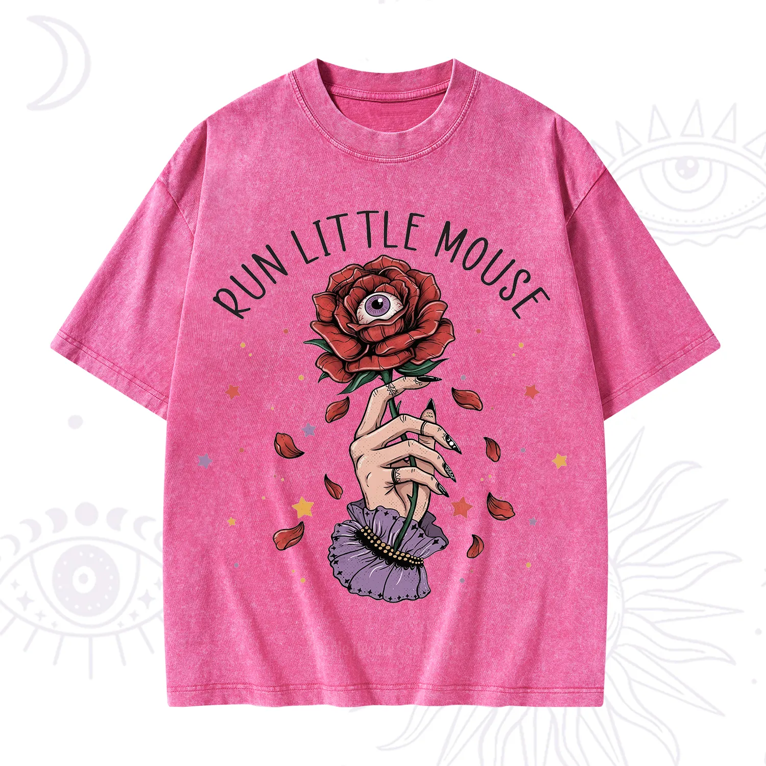 Purplehecate Run Little Mouse Washed T-Shirt