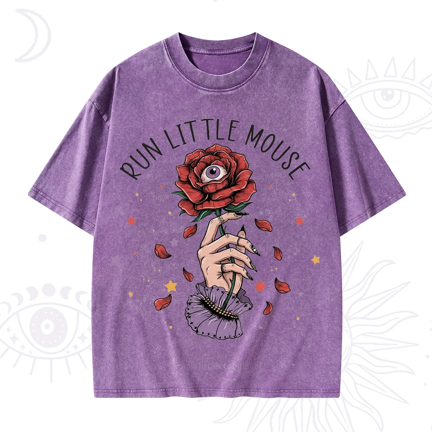 Purplehecate Run Little Mouse Washed T-Shirt