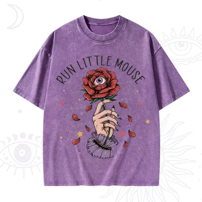 Purplehecate Run Little Mouse Washed T-Shirt