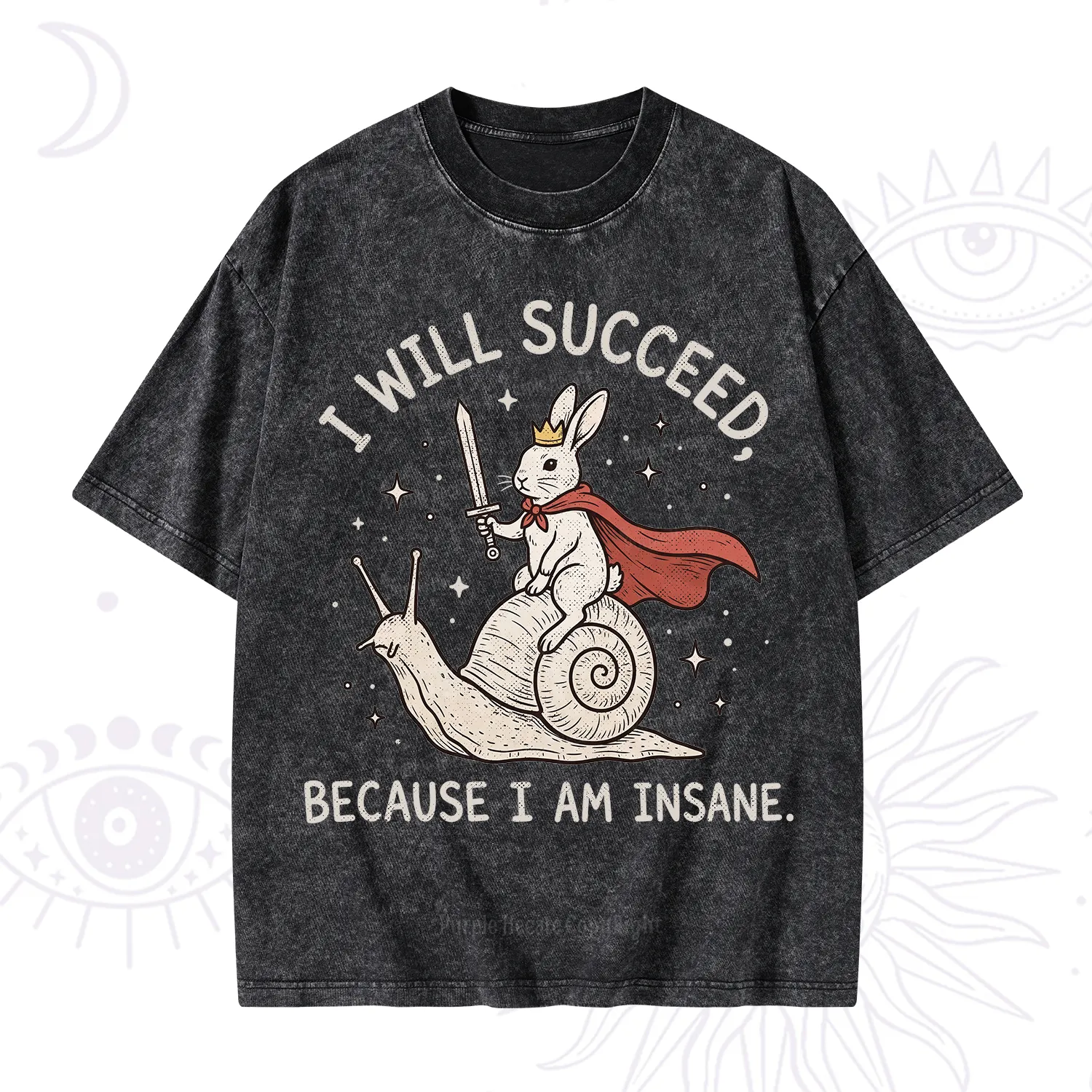 Purplehecate I Will Succeed Because I Am Insane Washed T-Shirt