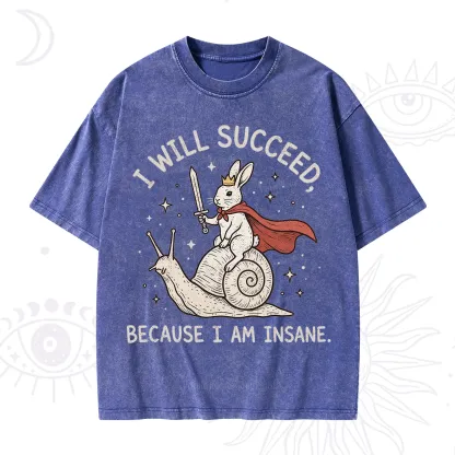 Purplehecate I Will Succeed Because I Am Insane Washed T-Shirt