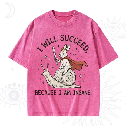 Purplehecate I Will Succeed Because I Am Insane Washed T-Shirt