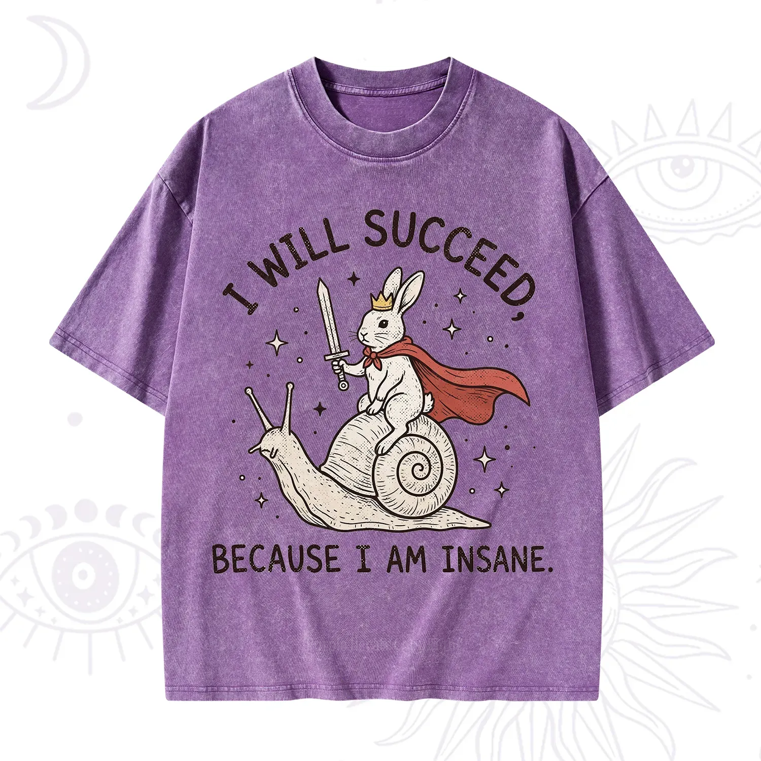 Purplehecate I Will Succeed Because I Am Insane Washed T-Shirt